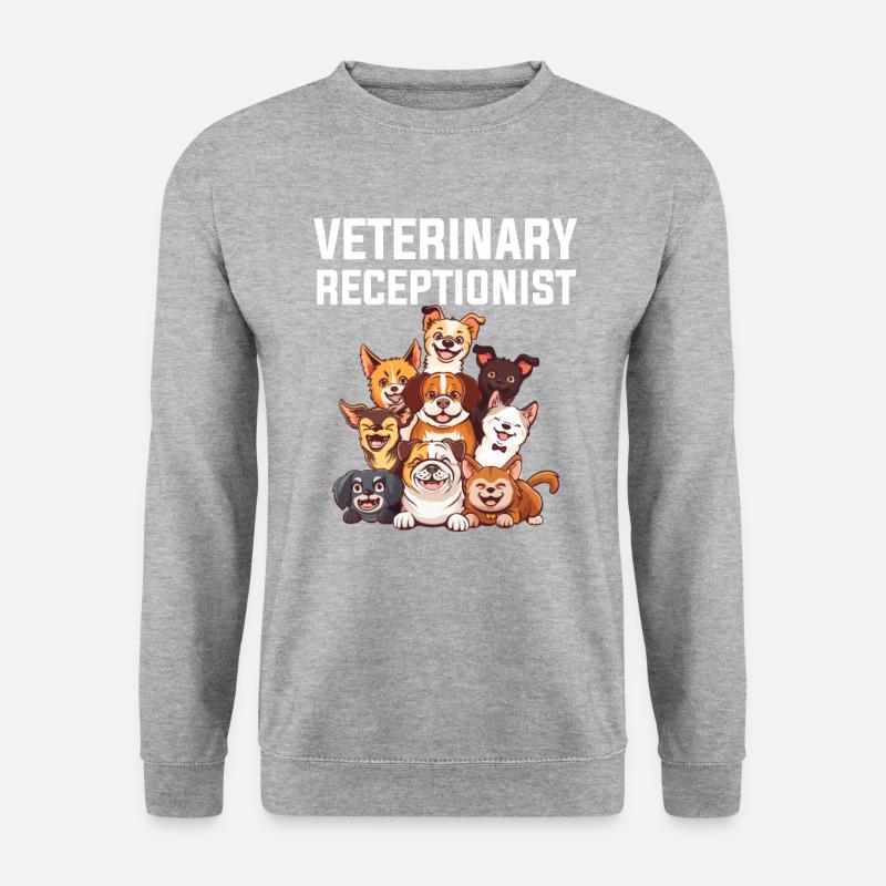 veterinary receptionist, veterinary - Unisex Pullover - Weißgrau meliert