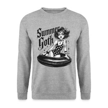 Summer Goth für Gothik Fans - Unisex Pullover - Weißgrau meliert - Vorne - Alina (178cm) & Michal (187cm)