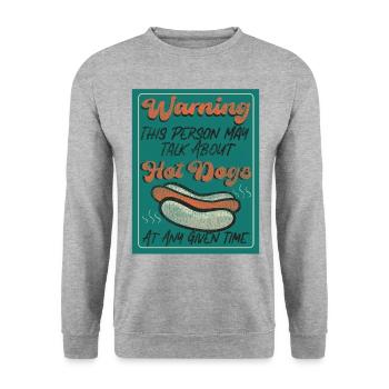 Hot Dog Adulte Vintage Rétro - Sweat-shirt Unisexe - gris chiné - Devant - Alina (178cm) & Michal (187cm)