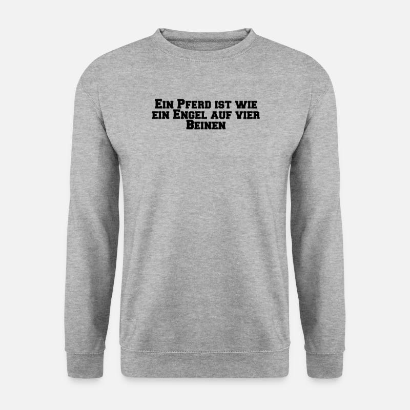 Équitation - Un cheval est comme un ange sur quatre - Sweat-shirt Unisexe - gris chiné