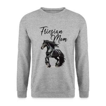 Friesian Mom, friesian horse - Unisex Pullover - Weißgrau meliert - Vorne - Alina (178cm) & Michal (187cm)