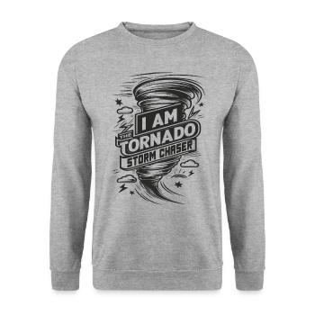Je suis l’amoureux des ouragans Tornado Twister - Sweat-shirt Unisexe - gris chiné - Devant - Alina (178cm) & Michal (187cm)