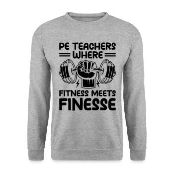 Physical Education Teacher PE Teachers School Spor - Unisex Sweatshirt - salt & pepper - Front - Alina (178cm) & Michal (187cm)