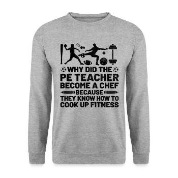 Physical Education Teacher PE Teachers School Spor - Unisex Sweatshirt - salt & pepper - Front - Alina (178cm) & Michal (187cm)
