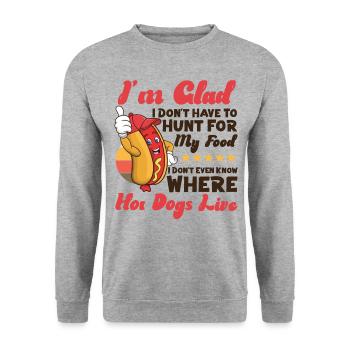Hot Dog Adult I'm Glad I Don't - Unisex Sweatshirt - salt & pepper - Front - Alina (178cm) & Michal (187cm)