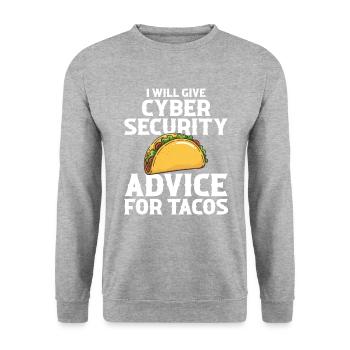 Cyber Security advice for tacos - Unisex Pullover - Weißgrau meliert - Vorne - Alina (178cm) & Michal (187cm)