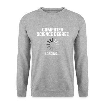 computer science degree - Unisex Pullover - Weißgrau meliert - Vorne - Alina (178cm) & Michal (187cm)