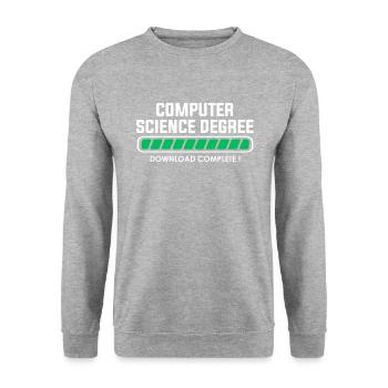 computer science degree - Unisex Pullover - Weißgrau meliert - Vorne - Alina (178cm) & Michal (187cm)