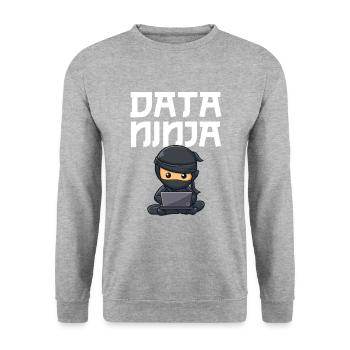 Data ninja data scientist - Unisex Pullover - Weißgrau meliert - Vorne - Alina (178cm) & Michal (187cm)