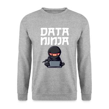 Data ninja data Scientist - Unisex Pullover - Weißgrau meliert - Vorne - Alina (178cm) & Michal (187cm)