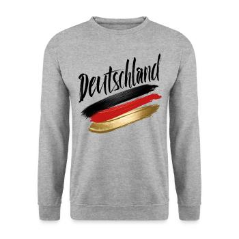 Allemagne Allemagne Allemand GER Almanya Alemania - Sweat-shirt Unisexe - gris chiné - Devant - Alina (178cm) & Michal (187cm)