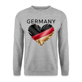 Germany German German GER Almanya Alemania - Unisex Sweatshirt - salt & pepper - Front - Alina (178cm) & Michal (187cm)