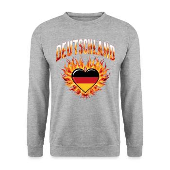 Allemagne Allemagne Allemand GER Almanya Alemania - Sweat-shirt Unisexe - gris chiné - Devant - Alina (178cm) & Michal (187cm)