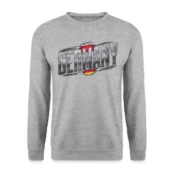 Germany German German GER Almanya Alemania - Unisex Sweatshirt - salt & pepper - Front - Alina (178cm) & Michal (187cm)