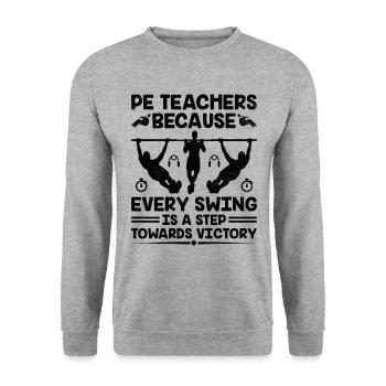 Physical Education Teacher PE Teachers School Spor - Unisex Sweatshirt - salt & pepper - Front - Alina (178cm) & Michal (187cm)