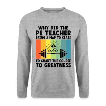 Sportlehrer Sportlehrer Schullehrer - Unisex Pullover - Weißgrau meliert - Vorne - Alina (178cm) & Michal (187cm)