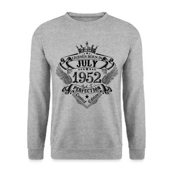 1952 July 1952 Birthday July 1952 - Unisex Sweatshirt - salt & pepper - Front - Alina (178cm) & Michal (187cm)