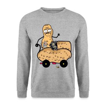 Cacahuète Chats Chaton Papa Animaux Chat Enfant - Sweat-shirt Unisexe - gris chiné - Devant - Alina (178cm) & Michal (187cm)