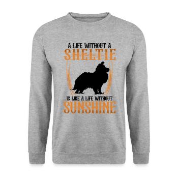 Shetland Sheepdog British Life Without Sheltie - Unisex Sweatshirt - salt & pepper - Front - Alina (178cm) & Michal (187cm)
