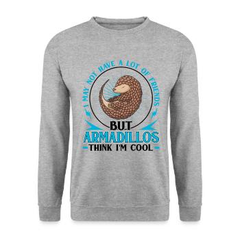 Armadillos Find Me Cool Armadillo Armadillo Armadillo - Unisex Sweatshirt - salt & pepper - Front - Alina (178cm) & Michal (187cm)