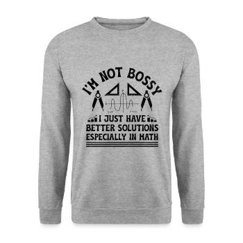 Mathelehrer Schullehrer Lustige Mathelehrer S - Unisex Pullover - Weißgrau meliert - Vorne - Alina (178cm) & Michal (187cm)