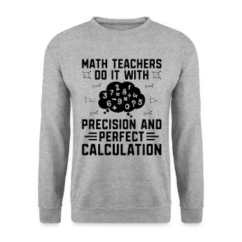 Professeur de mathématiques Professeur d’école Professeur de mathématiques drôle S - Sweat-shirt Unisexe - gris chiné - Devant - Alina (178cm) & Michal (187cm)