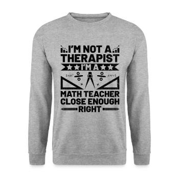 Professeur de mathématiques Professeur d’école Professeur de mathématiques drôle S - Sweat-shirt Unisexe - gris chiné - Devant - Alina (178cm) & Michal (187cm)