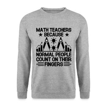 Mathelehrer Schullehrer Lustige Mathelehrer S - Unisex Pullover - Weißgrau meliert - Vorne - Alina (178cm) & Michal (187cm)