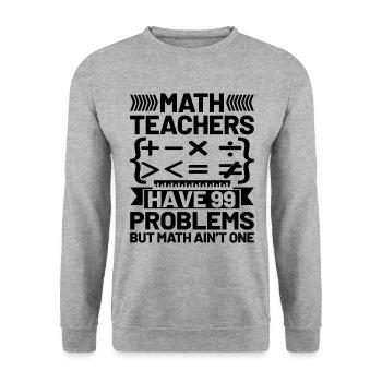 Mathelehrer Schullehrer Lustige Mathelehrer S - Unisex Pullover - Weißgrau meliert - Vorne - Alina (178cm) & Michal (187cm)