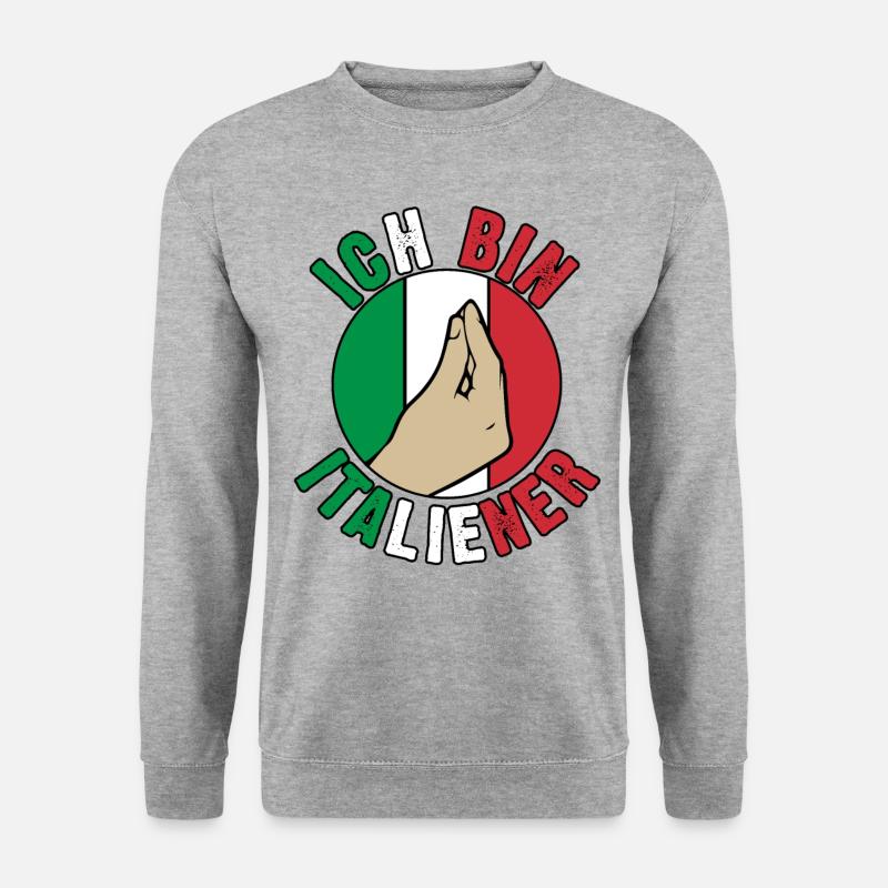 Italien Italiener Vaffanculo - Unisex Pullover - Weißgrau meliert