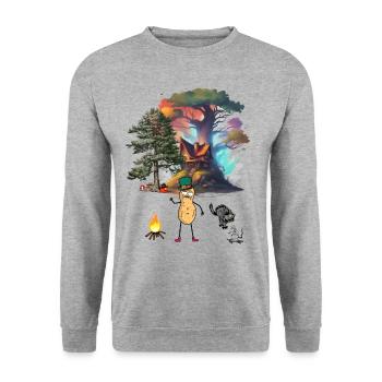 Halloween Peanut Peanuts Funny Kids - Unisex Sweatshirt - salt & pepper - Front - Alina (178cm) & Michal (187cm)