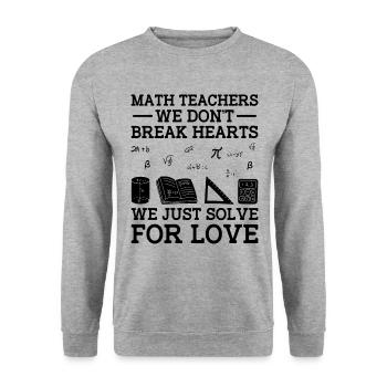 Professeur de mathématiques Professeur d’école Professeur de mathématiques drôle S - Sweat-shirt Unisexe - gris chiné - Devant - Alina (178cm) & Michal (187cm)