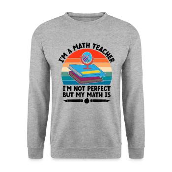Professeur de mathématiques Professeur d’école Professeur de mathématiques drôle S - Sweat-shirt Unisexe - gris chiné - Devant - Alina (178cm) & Michal (187cm)