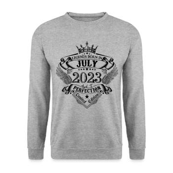 2023 Juillet 2023 anniversaire Juillet 2023 - Sweat-shirt Unisexe - gris chiné - Devant - Alina (178cm) & Michal (187cm)
