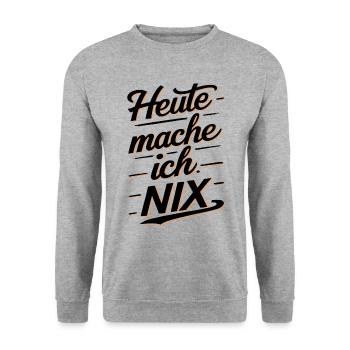 Heute Mache Ich Nix - Unisex Pullover - Weißgrau meliert - Vorne - Alina (178cm) & Michal (187cm)