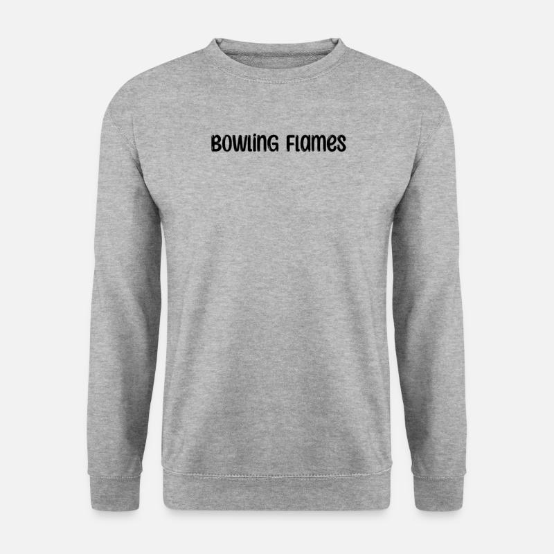 Bowling - Bowling Flames - Unisex Pullover - Weißgrau meliert