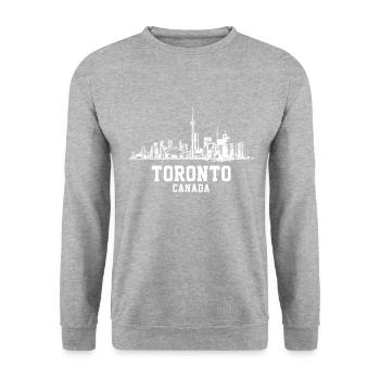 toronto Canada, canadian - Unisex Pullover - Weißgrau meliert - Vorne - Alina (178cm) & Michal (187cm)