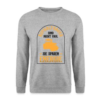Asphalt Builders Are Not Lazy Road Construction - Unisex Sweatshirt - salt & pepper - Front - Alina (178cm) & Michal (187cm)