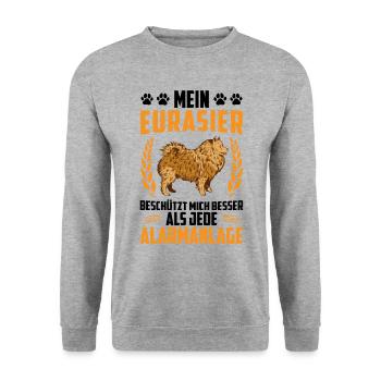 L’eurasier vaut mieux que l’alarmant Spitz eurasien - Sweat-shirt Unisexe - gris chiné - Devant - Alina (178cm) & Michal (187cm)