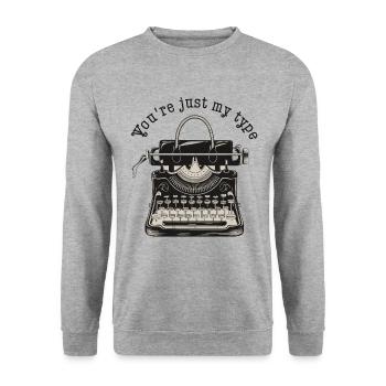 You Are Just My Type - Unisex Pullover - Weißgrau meliert - Vorne - Alina (178cm) & Michal (187cm)