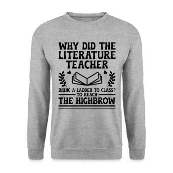 Literature Teacher School Teacher Funny Teachers S - Unisex Sweatshirt - salt & pepper - Front - Alina (178cm) & Michal (187cm)