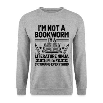Literature Teacher School Teacher Funny Teachers S - Unisex Sweatshirt - salt & pepper - Front - Alina (178cm) & Michal (187cm)