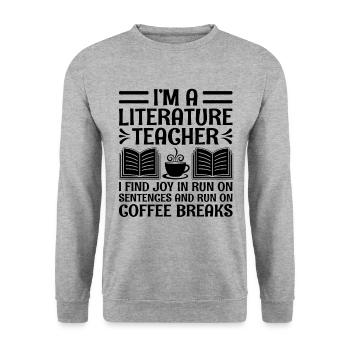Literature Teacher School Teacher Funny Teachers S - Unisex Sweatshirt - salt & pepper - Front - Alina (178cm) & Michal (187cm)