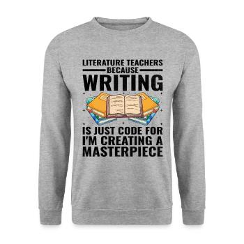 Literature Teacher School Teacher Funny Teachers S - Unisex Sweatshirt - salt & pepper - Front - Alina (178cm) & Michal (187cm)
