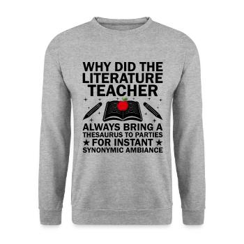 Literature Teacher School Teacher Funny Teachers S - Unisex Sweatshirt - salt & pepper - Front - Alina (178cm) & Michal (187cm)