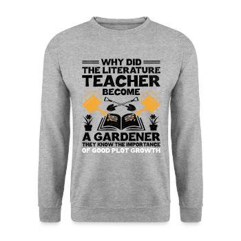 Literature Teacher School Teacher Funny Teachers S - Unisex Sweatshirt - salt & pepper - Front - Alina (178cm) & Michal (187cm)