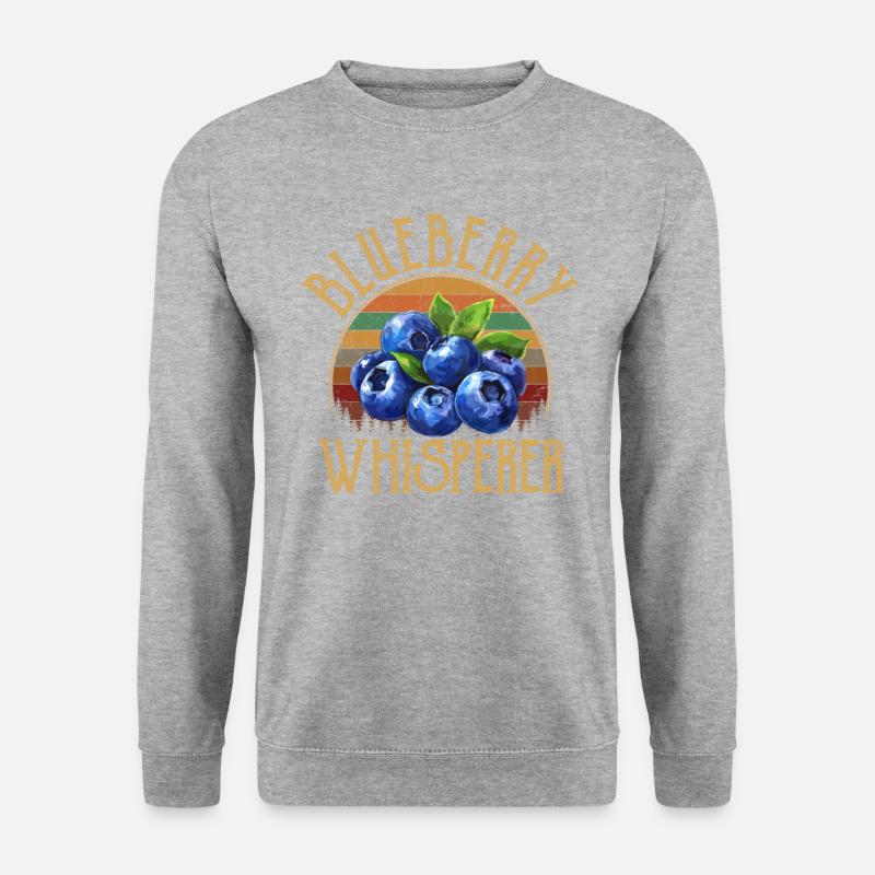 blueberry whisperer, blueberry - Unisex Pullover - Weißgrau meliert