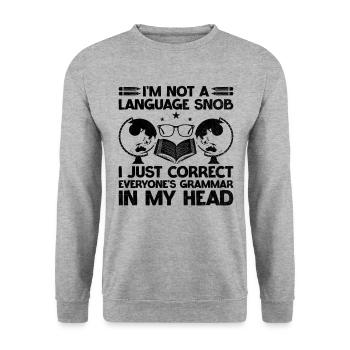 Foreign Language Teacher School Languages Teachers - Unisex Sweatshirt - salt & pepper - Front - Alina (178cm) & Michal (187cm)