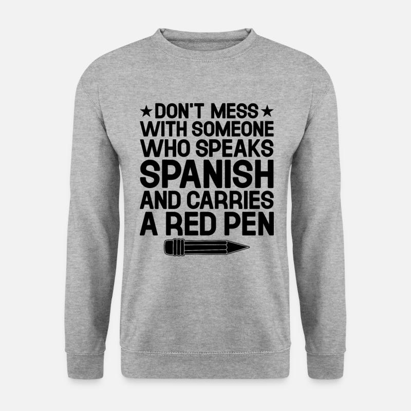 Fremdsprachenlehrer Schule Sprachlehrer - Unisex Pullover - Weißgrau meliert