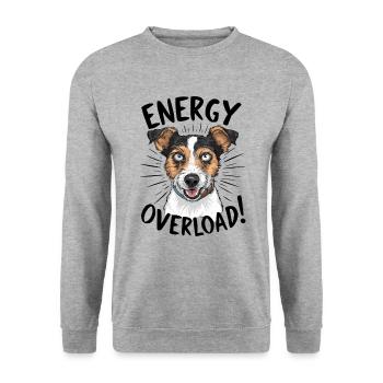 Foxterrier Hund High Energy - Unisex Pullover - Weißgrau meliert - Vorne - Alina (178cm) & Michal (187cm)